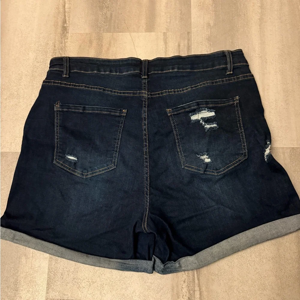 Wax Jean blue Jean Shorts Distressed Cuffed - Picture 3 of 8
